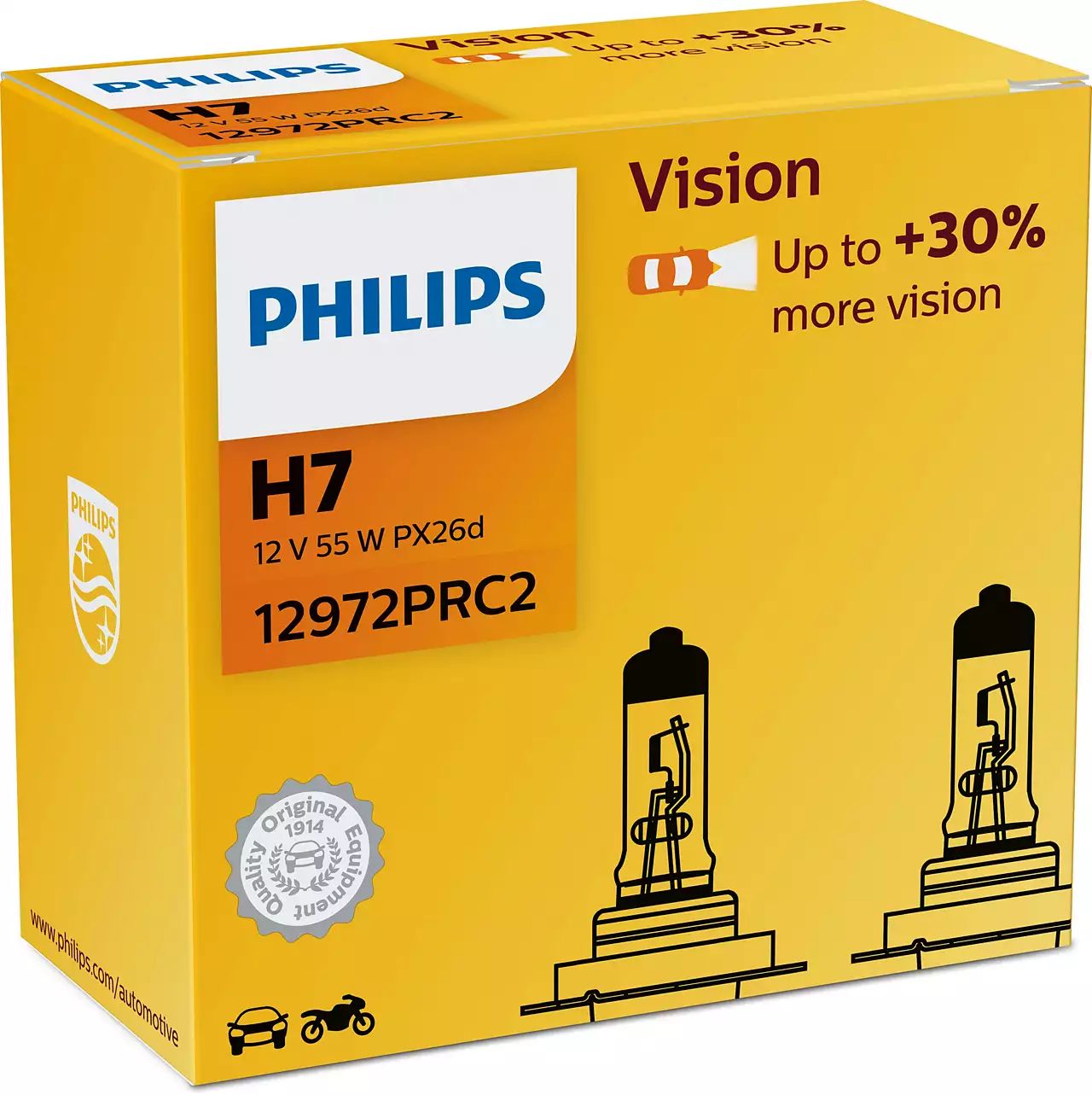 H7 12V 55W PX26d Vision +30% 2 St. Philips - Auto-Lamp Berlin