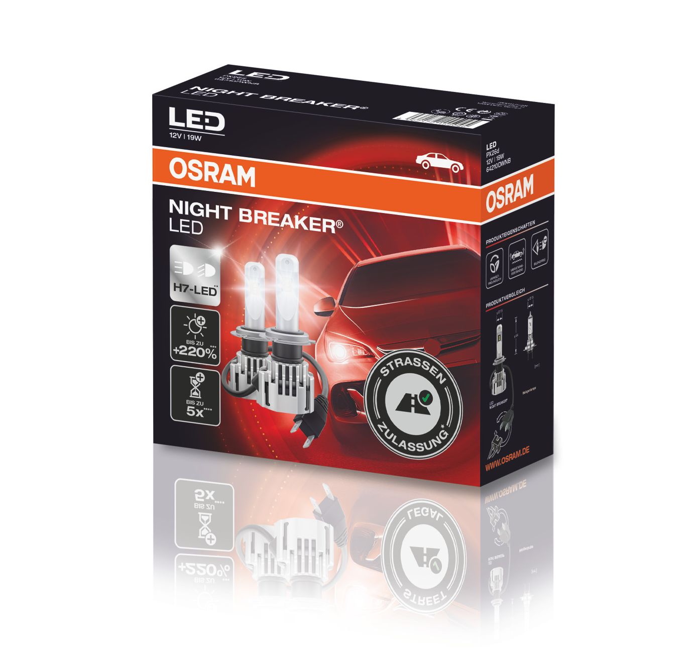 H7 PKW/LKW NIGHT BREAKER LED StVZO-Konforme LED-Nachrüstlampe +220